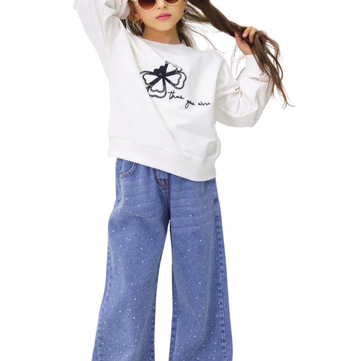 KIZ 6/10 YAŞ TALI KALP KELEBEKLİ TAKIM