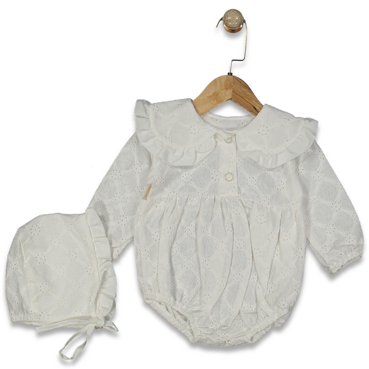 KIZ 6/12 AY DANTEL KOLLU YAKALI ROMPER BADİ