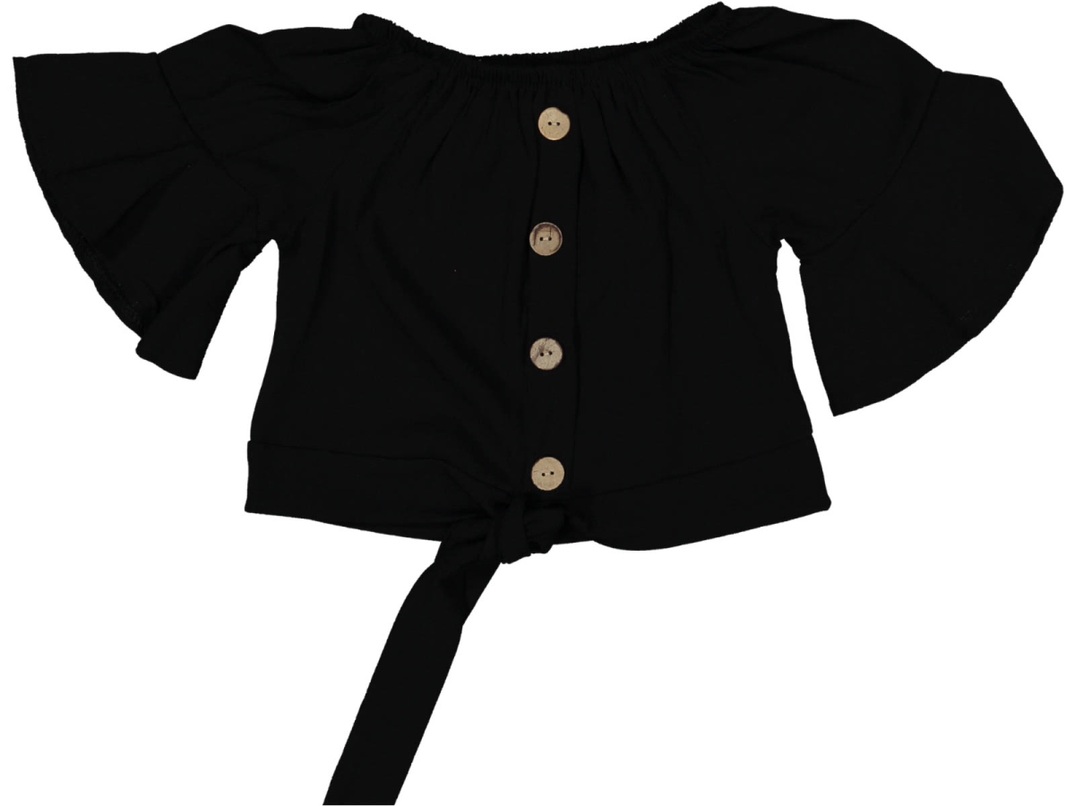 KIZ 6/14 YAŞ BAĞLAMALI BÜRÜMCÜK GENİŞ KOLLU DÜĞMELİ GÖMLEK