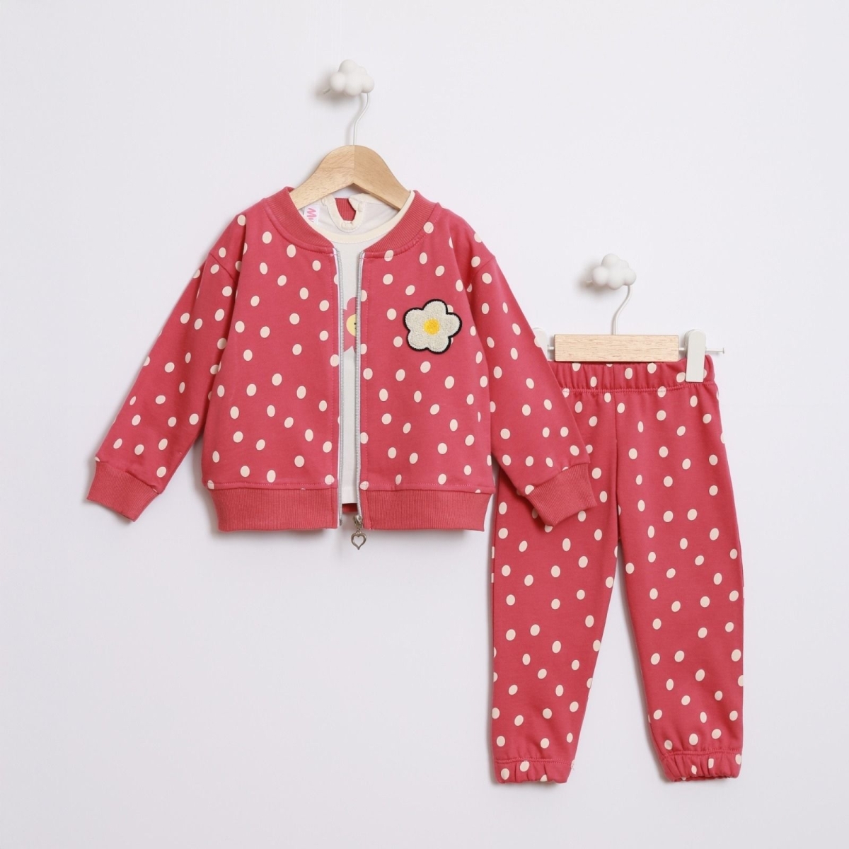 KIZ 6/18 AY ÇİÇEK BASKILI 3 LÜ TAKIM