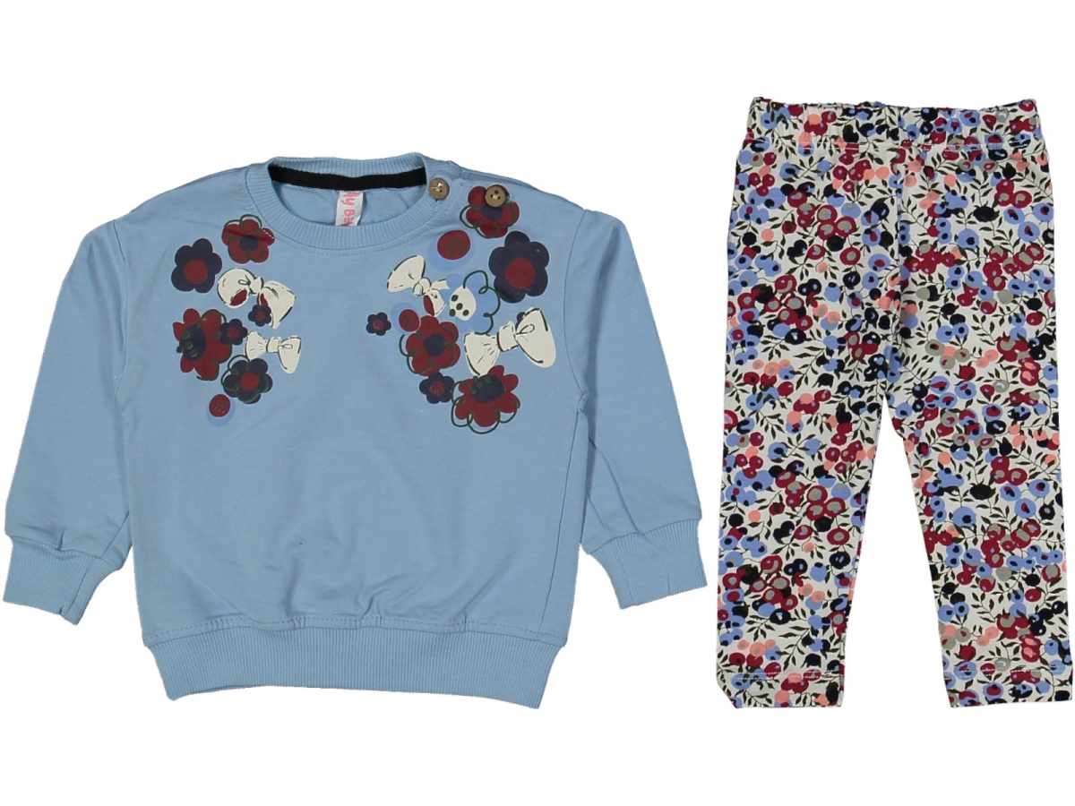 KIZ 6/18 AY ÇİÇEK BASKILI TAKIM