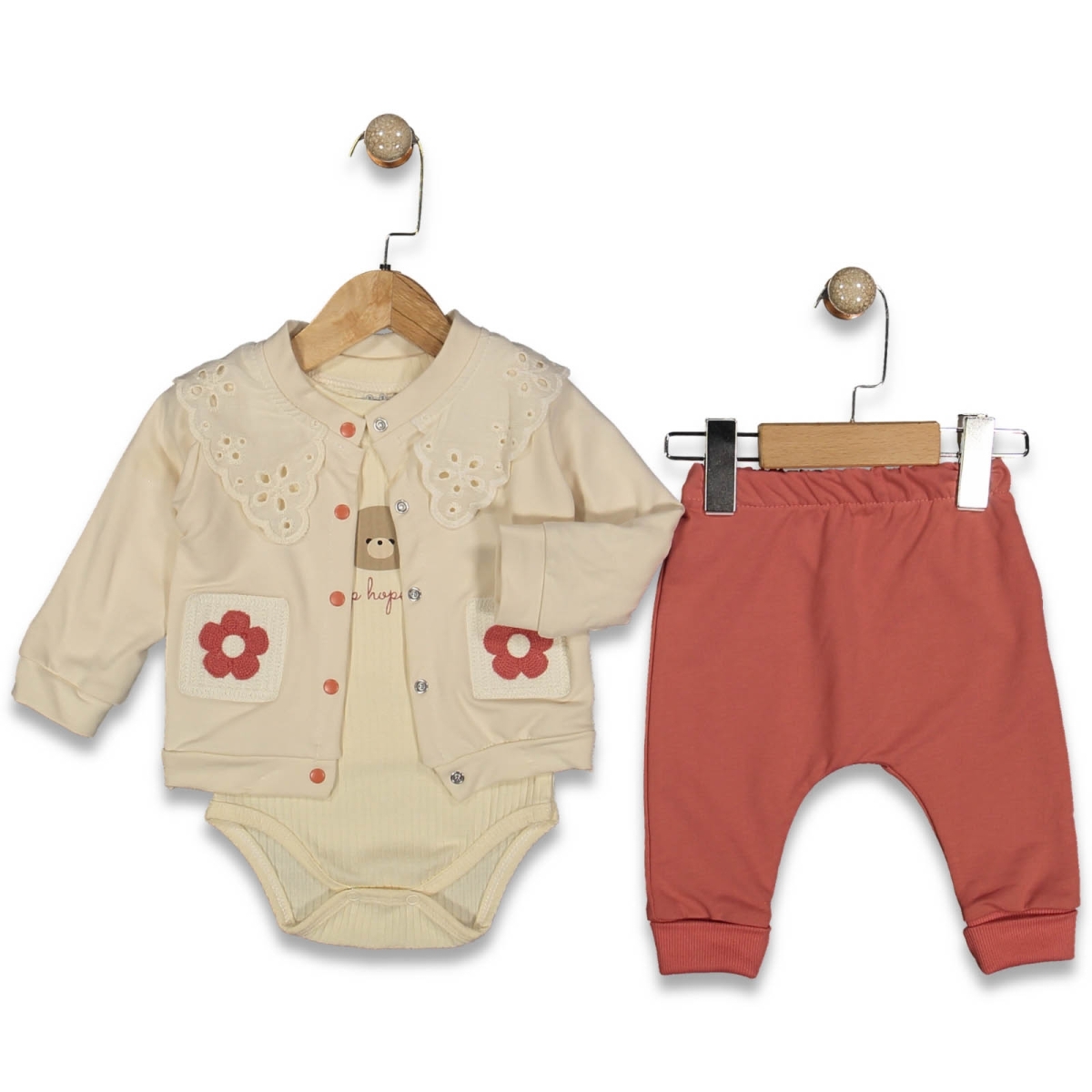 KIZ 6/18 AY DANTEL YAKA PAPTYALI 3 LÜ ZIBINLI TAKI