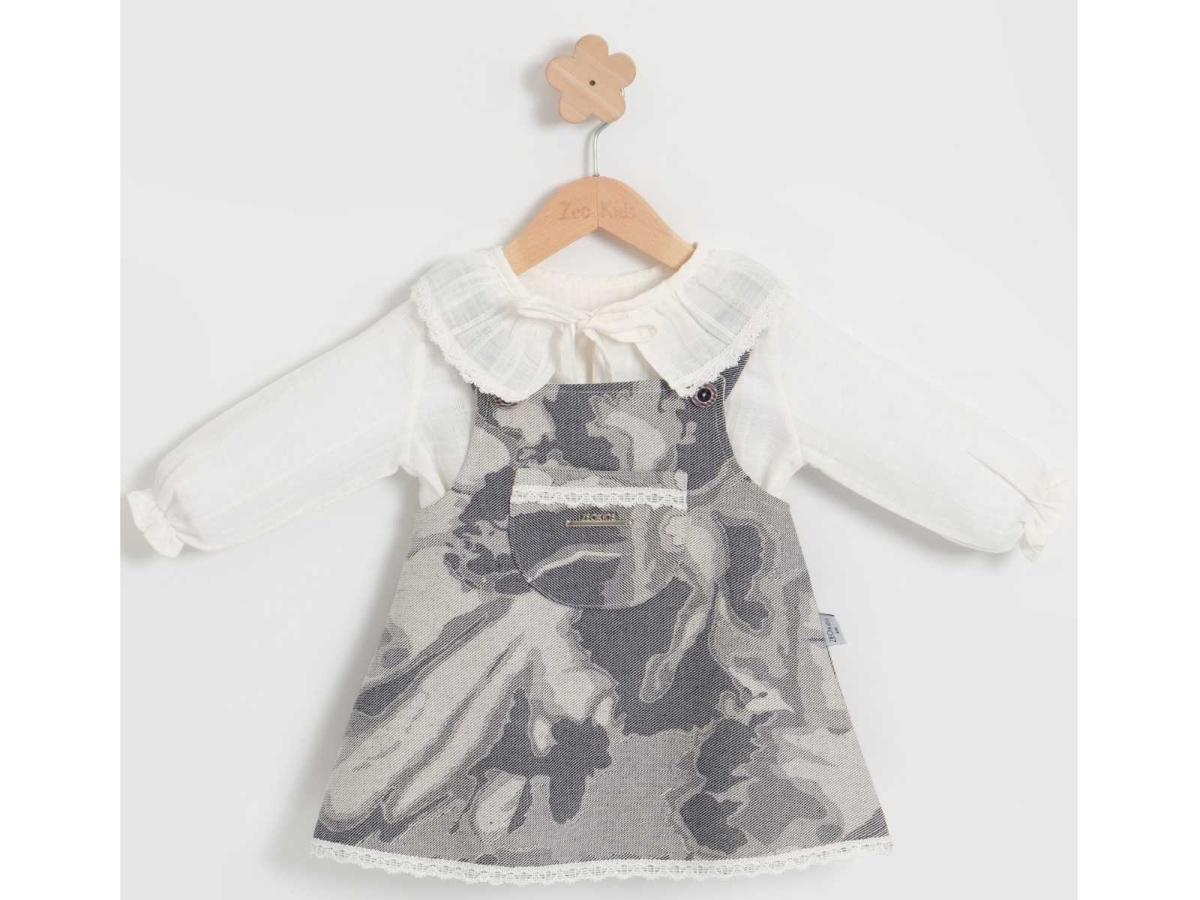 KIZ 6/18 AY GÖLEKLİ ÖNÜ CEPLİ ELBİSE