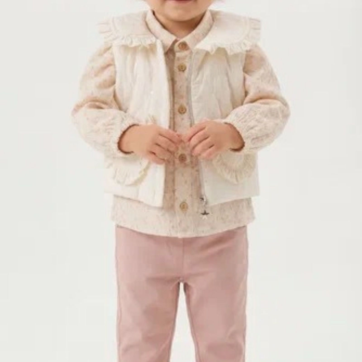 KIZ 6/18 AY MİNİK ÇİÇEKLİ YAKA FIRFIRLI 3 LÜ TAKIM