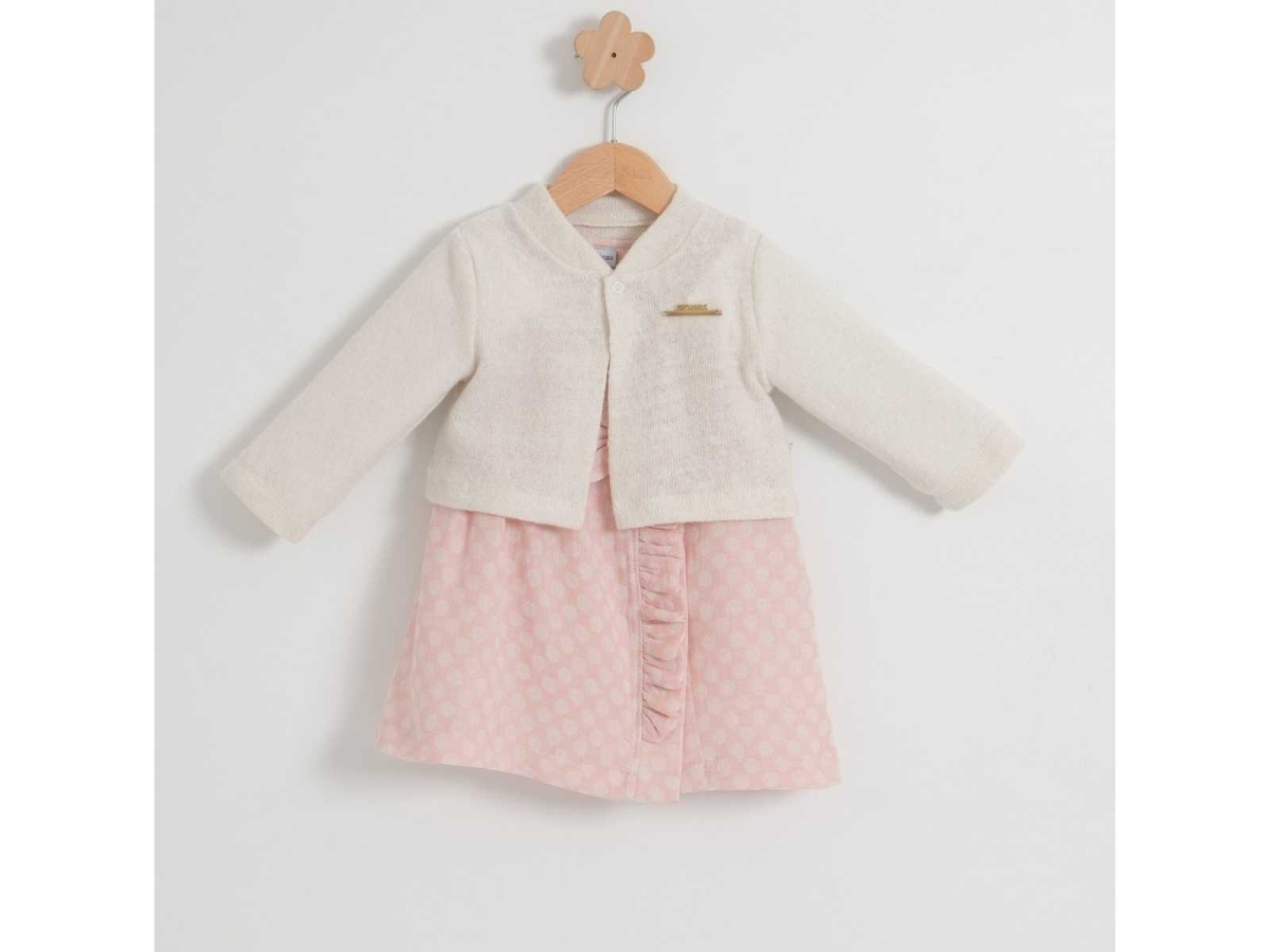 KIZ 6/18 AY PUANTİYELİ YELEKLİ ELBİSE