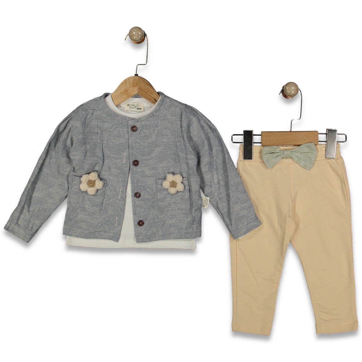 KIZ 6/24 AY BOMLO JAKAR ÇİÇEKLİ TAKIM