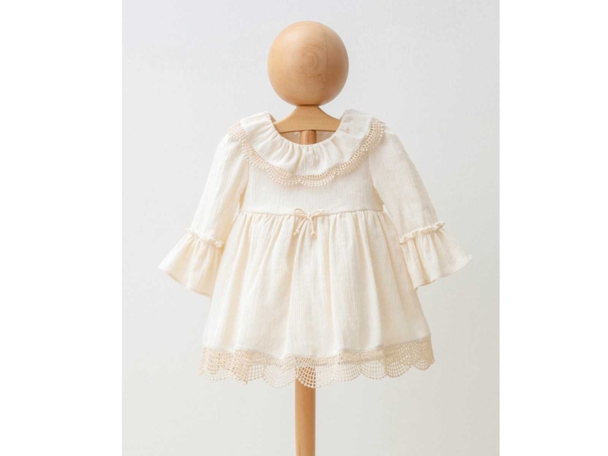 KIZ 6/24 AY BRODELİ KRİNKIL ELBİSE