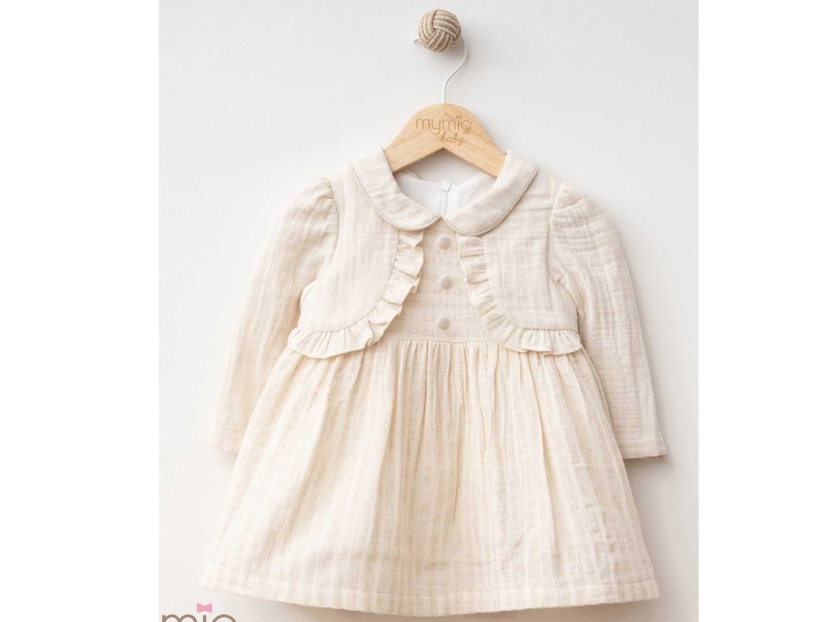 KIZ 6/24 AY ÇİZGİLİ MÜSLİN ELBİSE