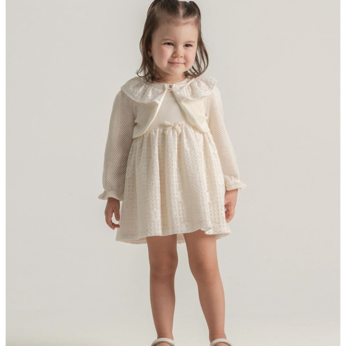 KIZ 6/24 AY DANTEL BOLEROLU ELBİSE