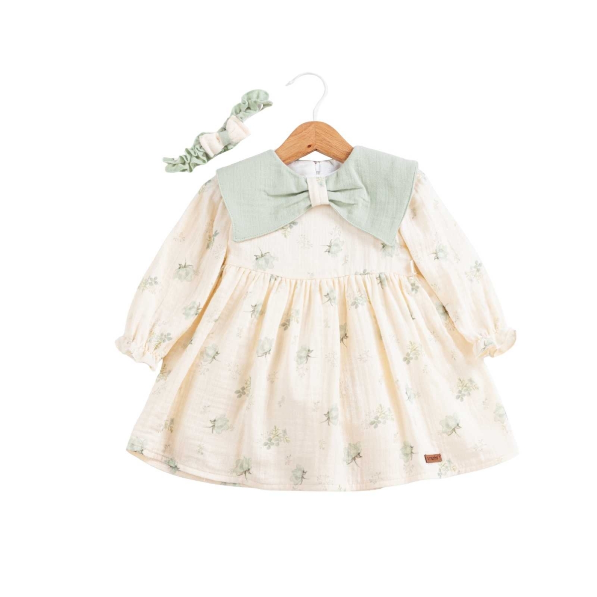 KIZ 6/24 AY GENİŞ YAKALI AYLIK ELBİSE