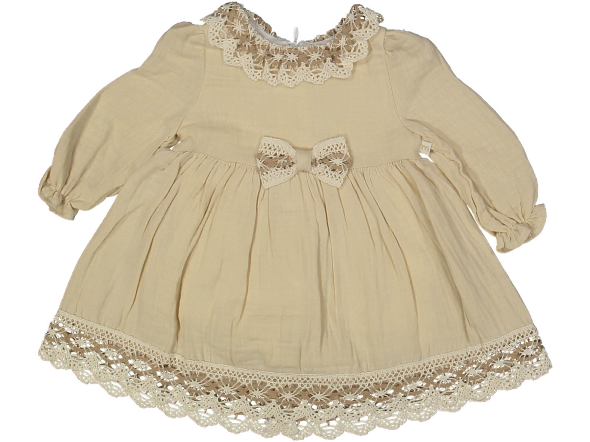 KIZ 6/24 AY MÜSLİN DANTELLİ ELBİSE 