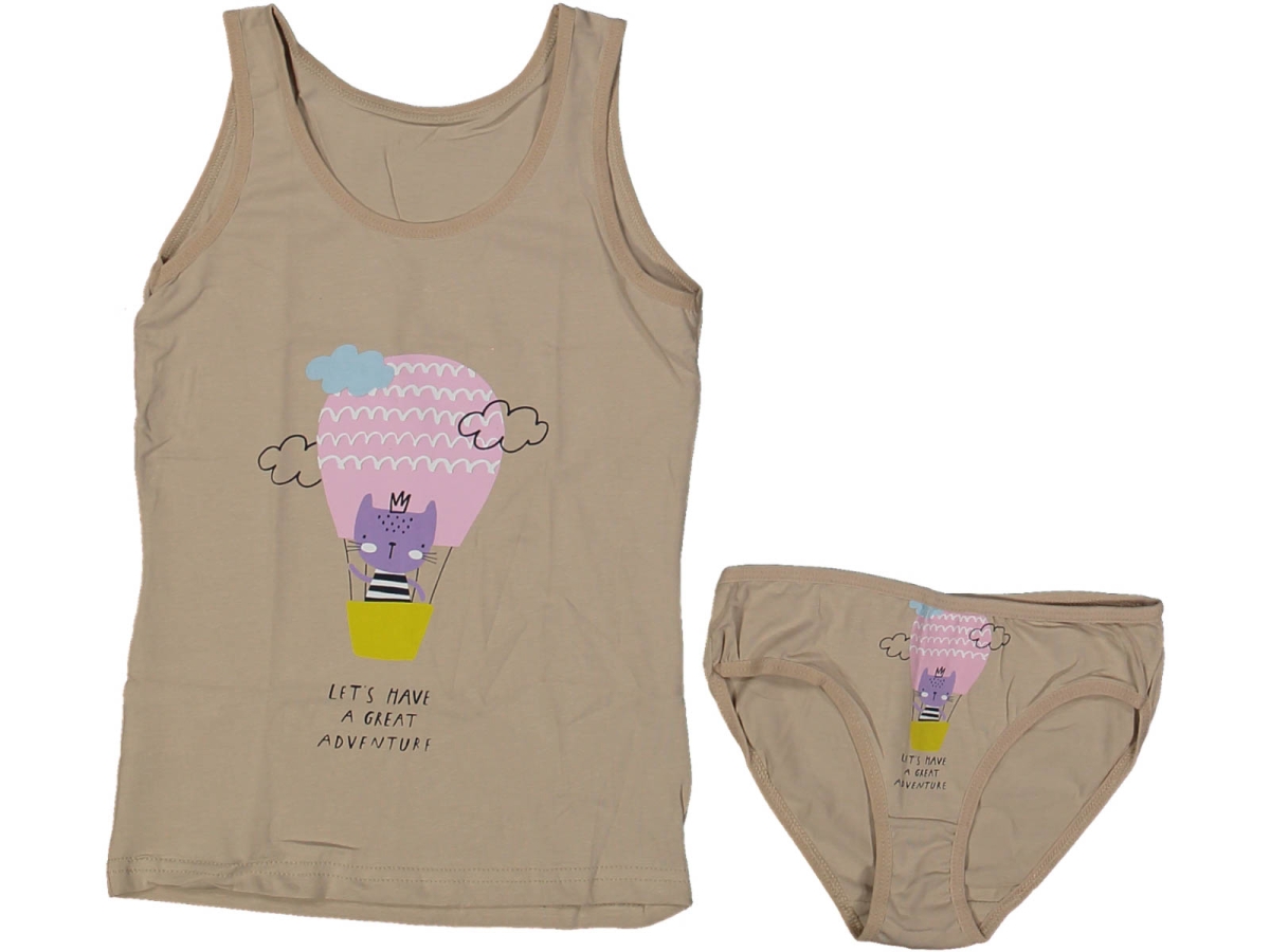 KIZ 6/7 YAŞ BASKILI SLİP TAKIM