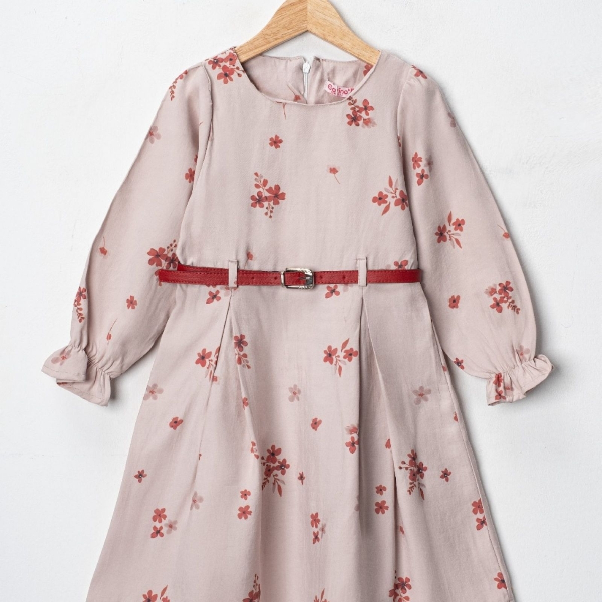 KIZ 6/9 YAŞ BASKILI PİLELİ MODAL ELBİSE