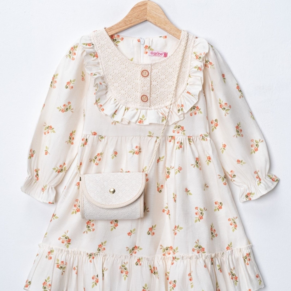 KIZ 6/9 YAŞ ÇANTALI DESENLİ ELBİSE