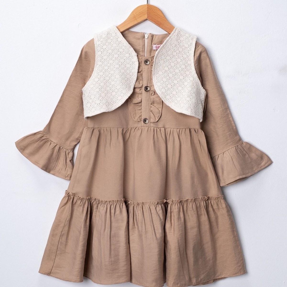 KIZ 6/9 YAŞ DANTEL YELEKLİ ELBİSE