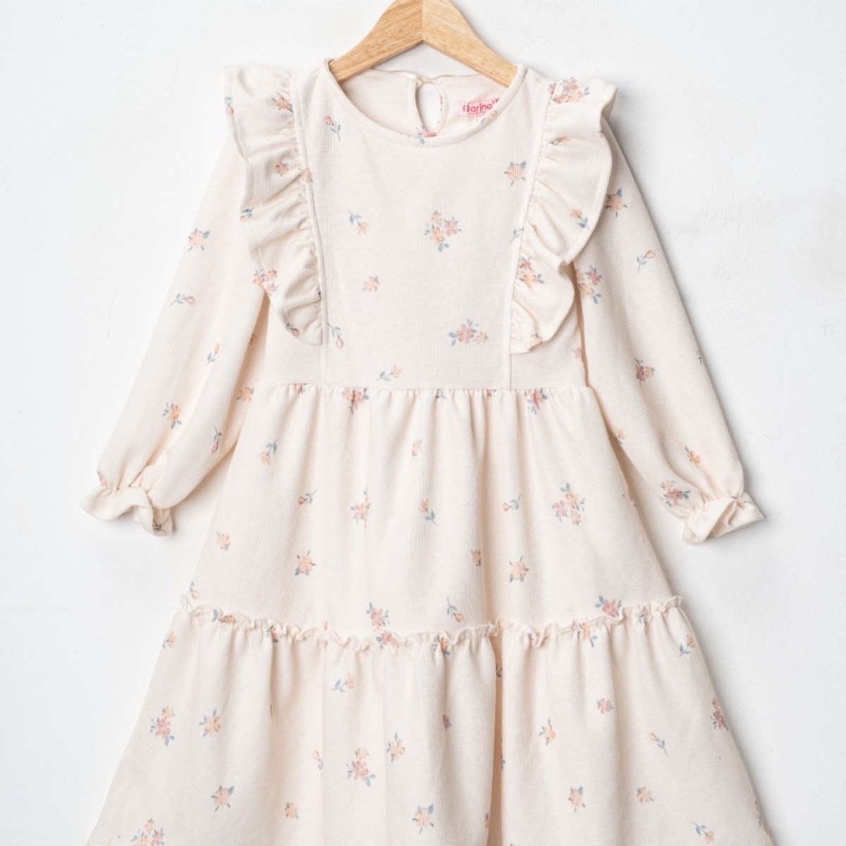 KIZ 6/9 YAŞ ROBASI FIRFIRLI BASKILI KARYA ELBİSE