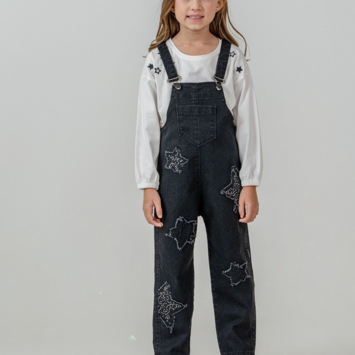 KIZ 6/9 YAŞ YILDIZ APLİKLİ SALOPET