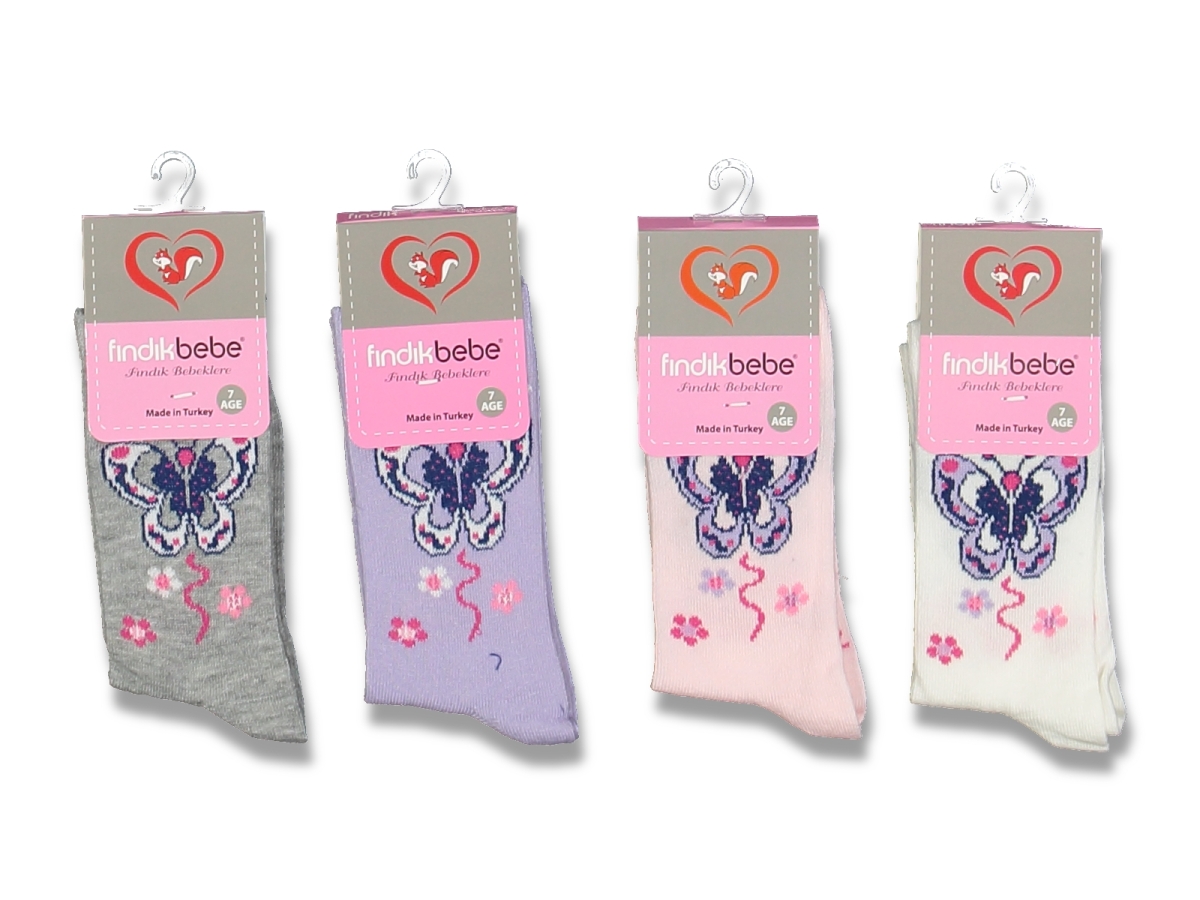 KIZ 7 YAŞ 12&#039;Lİ KARIŞIK DESEN ÇORAP