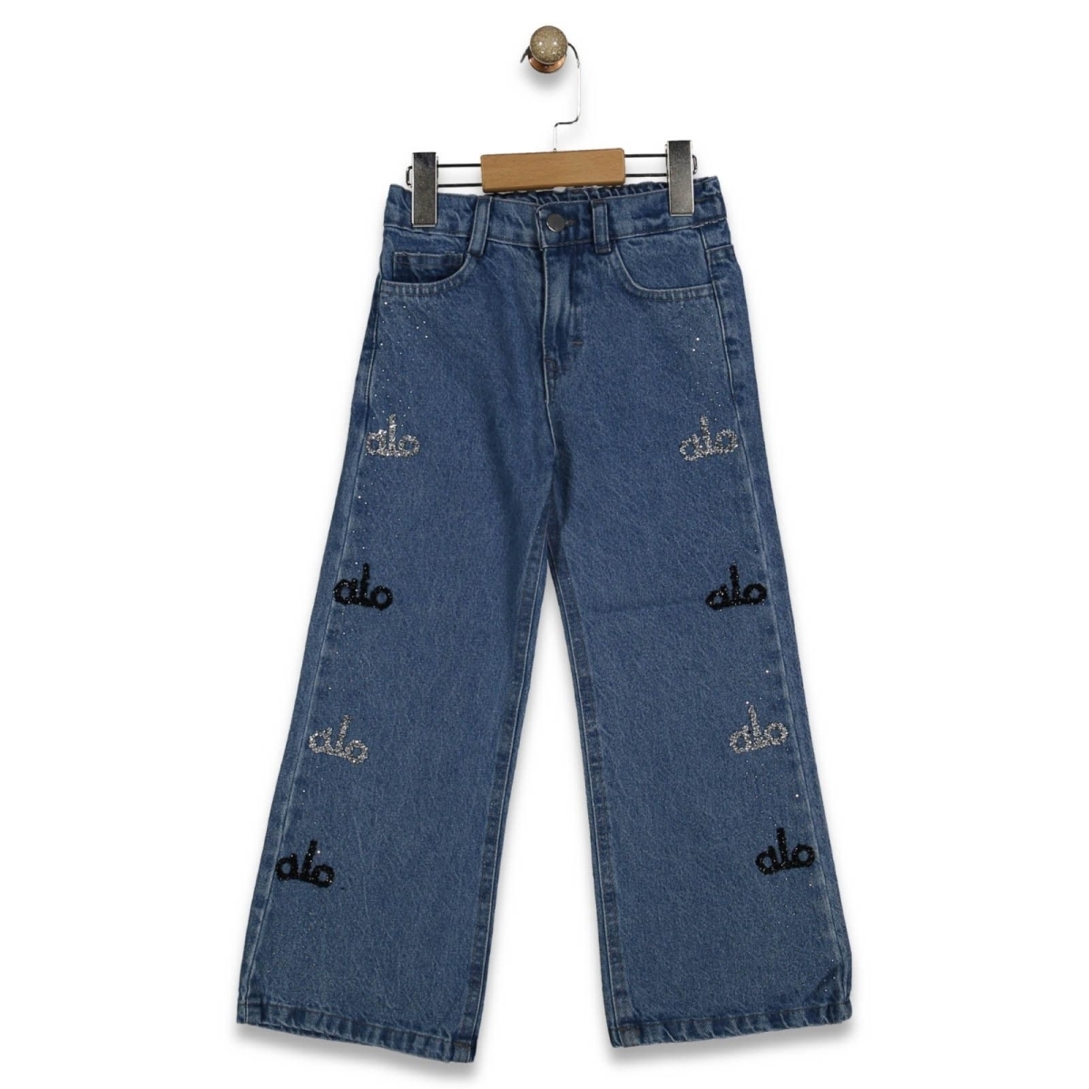 KIZ 7/11 YAŞ ALO  NAKIŞLI KOT  PANTOLON