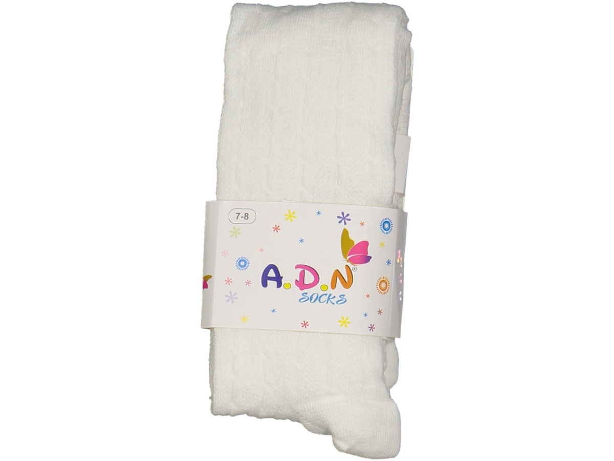 KIZ 7/8 YAŞ EKRU BİLGİSAYAR KABARTMALI KÜLOTLU ÇORAP