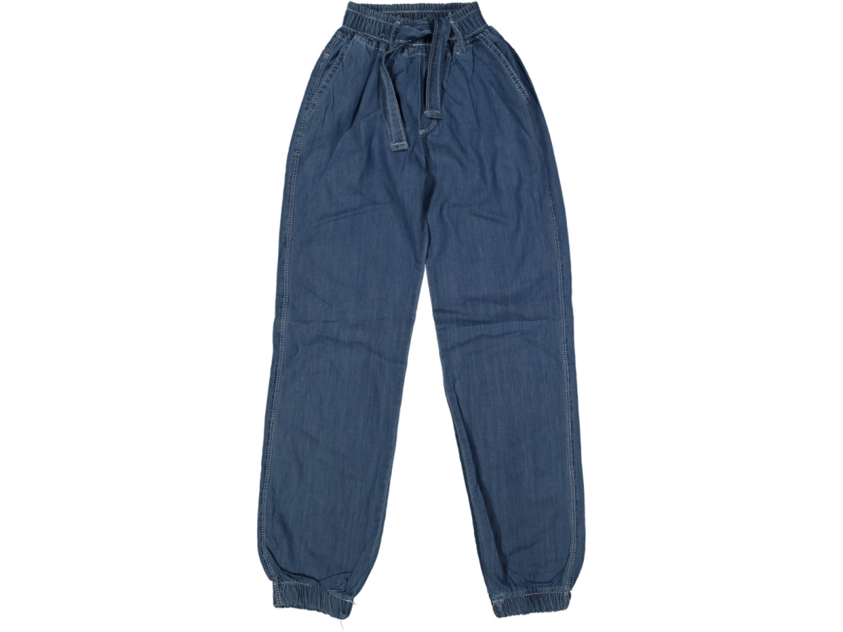 KIZ 8/12 YAŞ BEL PAÇA LASTİKLİ KOT PANTOLON