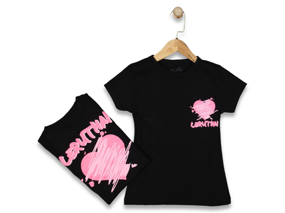 KIZ 8/12 YAŞ KALPLI TİŞÖRT