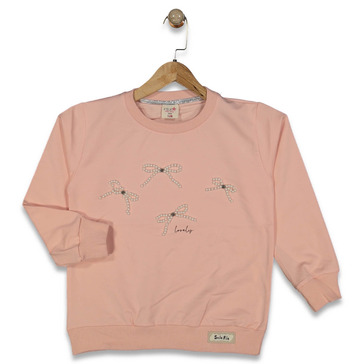 KIZ 8/14 YAŞ FİYONKLU UZUN  KOL  TİŞÖRT