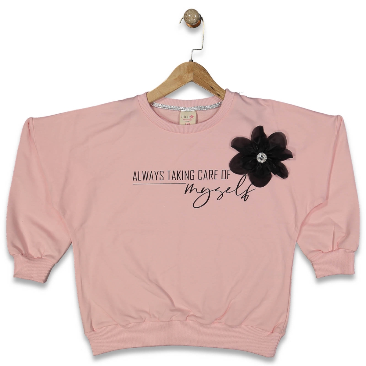 KIZ 8/14 YAŞ  MY SELF BASKILI UZUN  KOL  TİŞÖRT