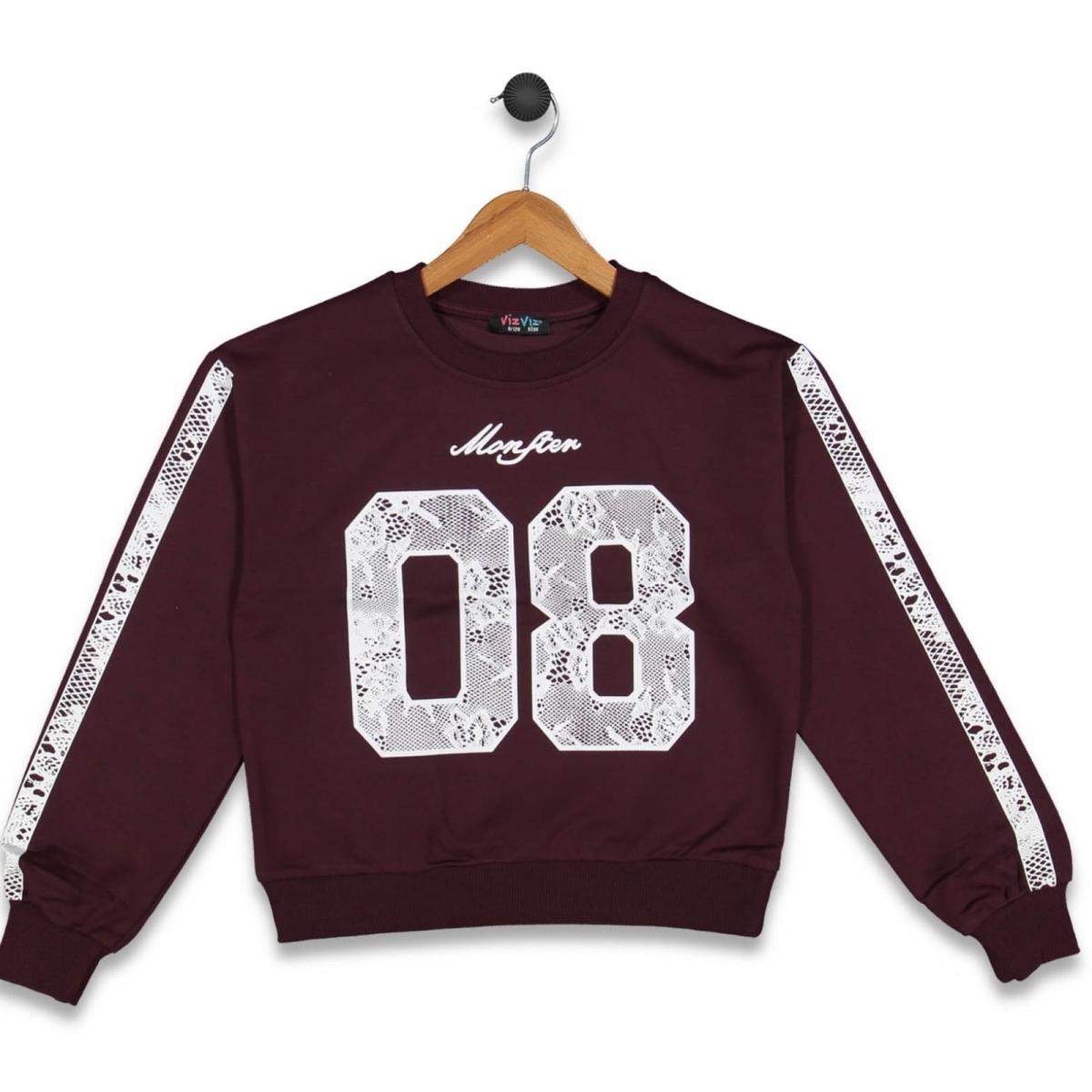 KIZ 8/16 YAŞ 2 İP 08 DANTEL BASKILI SWEAT