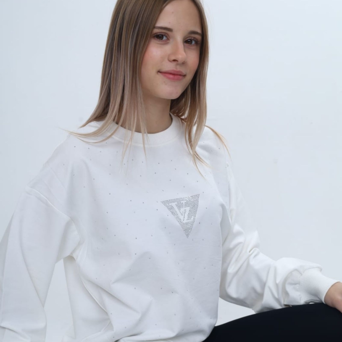 KIZ 8/16 YAŞ 2 İP VZ TAŞLI  SWEAT