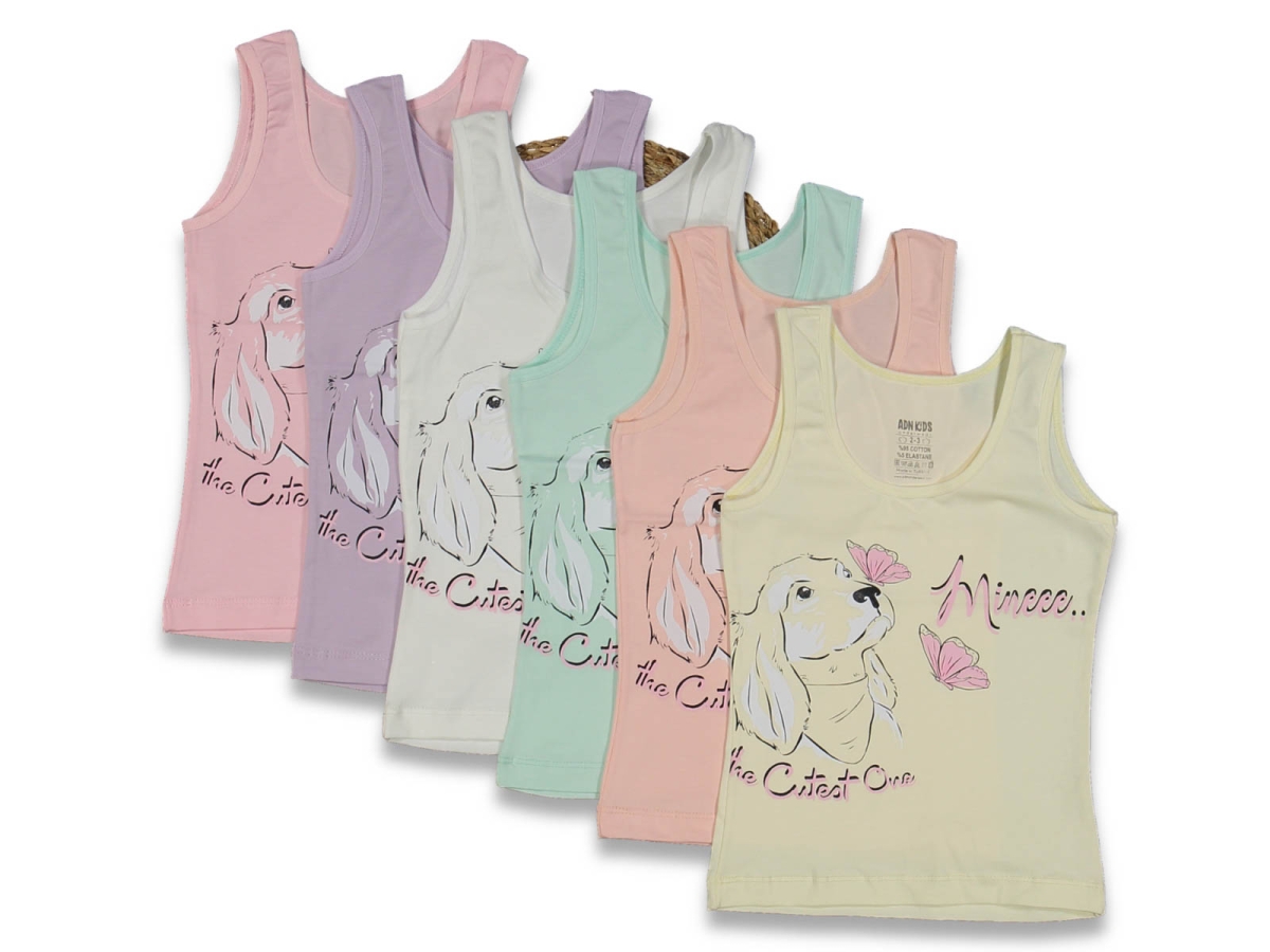 KIZ 8/9 YAŞ GENİŞ ASKILI BASKILI ATLET