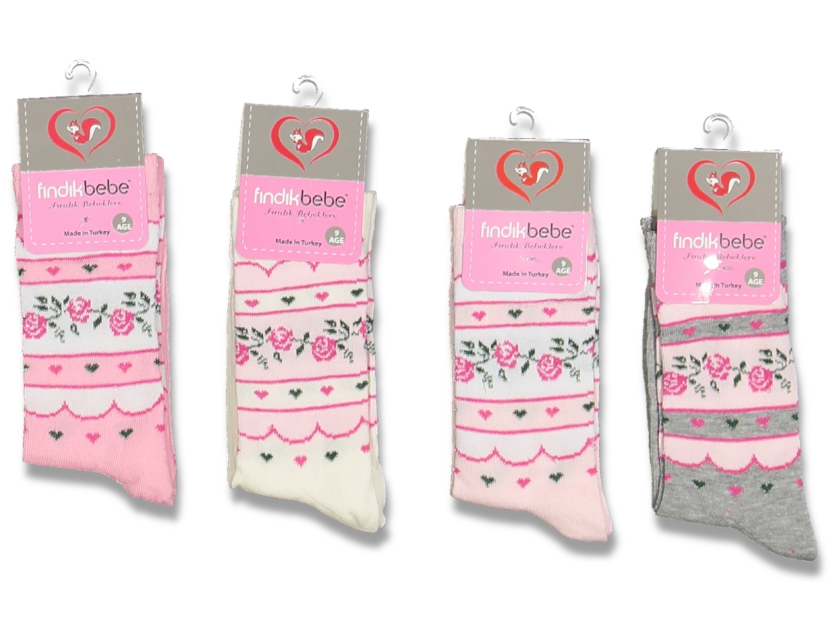 KIZ 9 YAŞ 12&#039;Lİ KARIŞIK DESEN ÇORAP