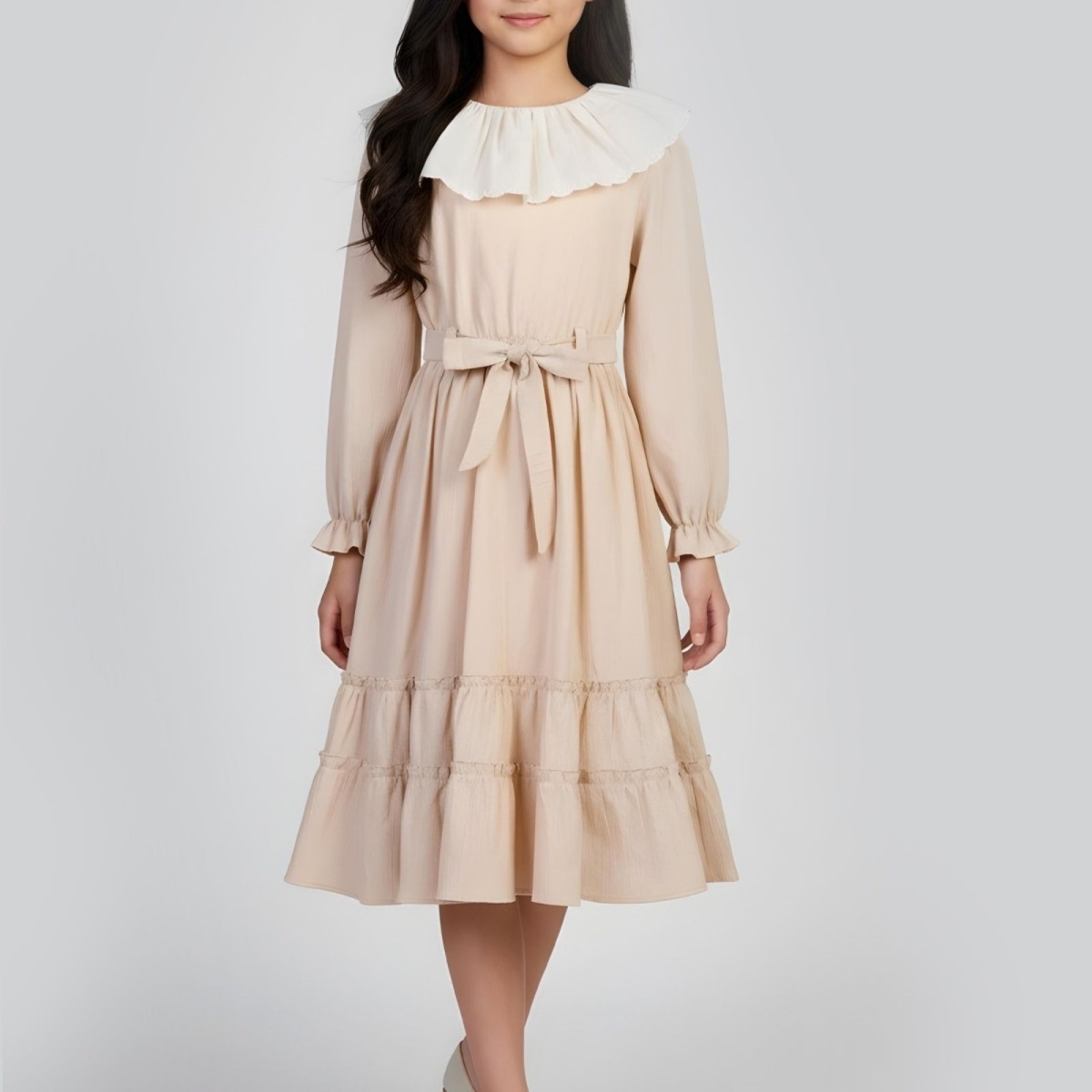 KIZ 9/12 YAŞ BÜYÜK YAKALI ELBİSE