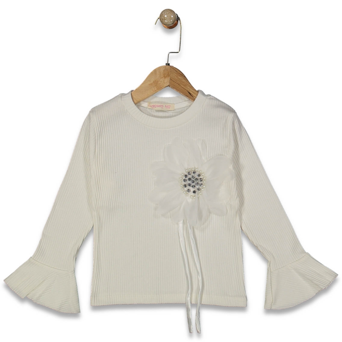 KIZ 9/12  YAŞ GÖGÜS ÇİÇEK TAŞLI İNCİLİ BADİ