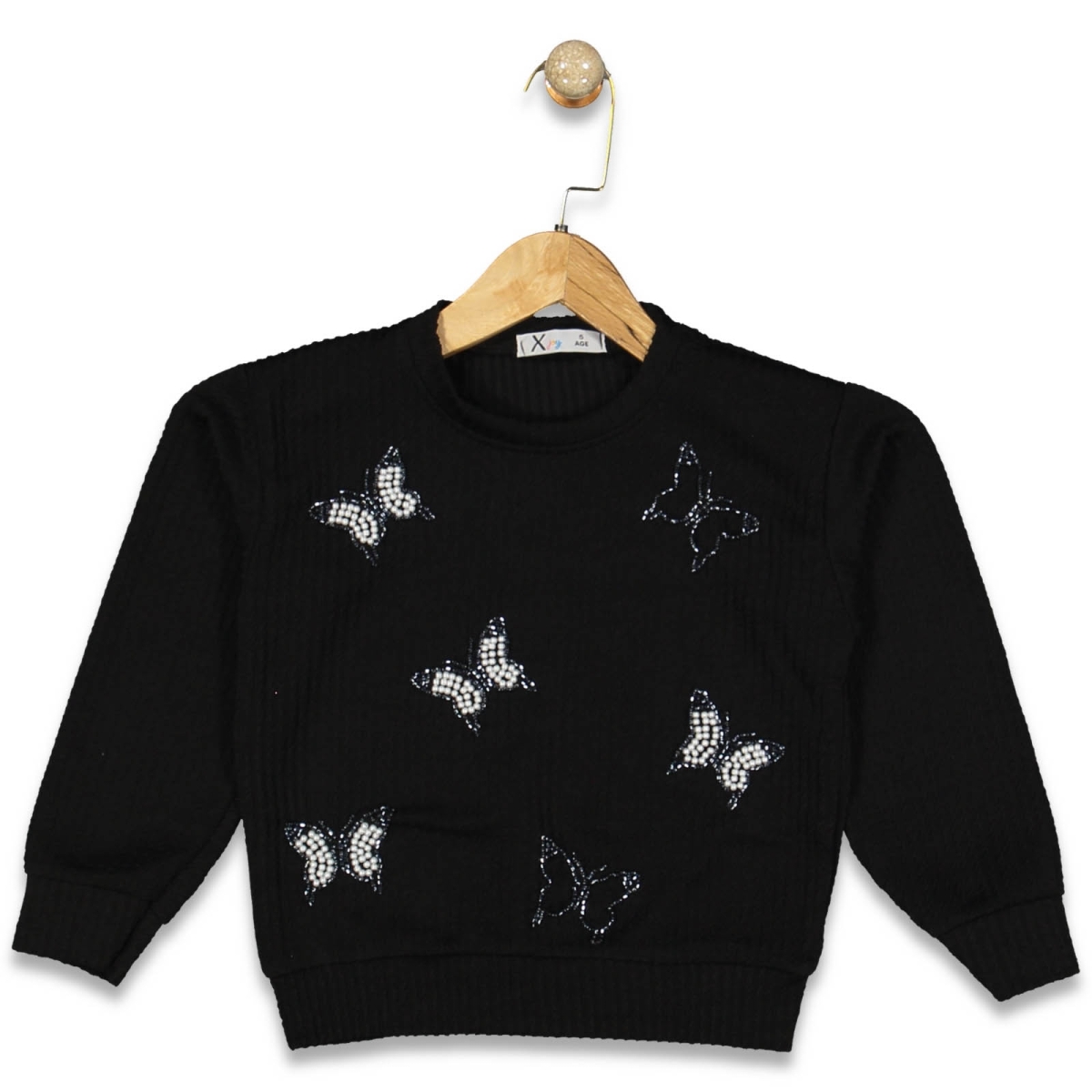 KIZ 9/12 YAŞ İNCİLİ KELEBEKLİ BADİ SWEAT