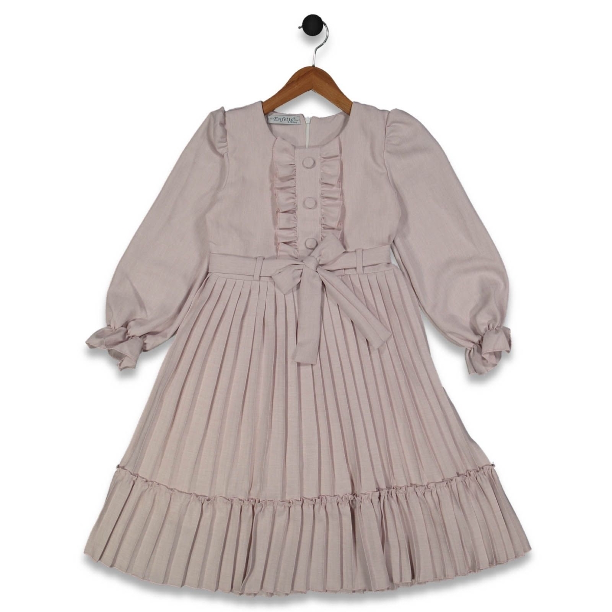 KIZ 9/12 YAŞ KETEN MÜSLİN FIRFIRLI PİLİSELİ GARSON