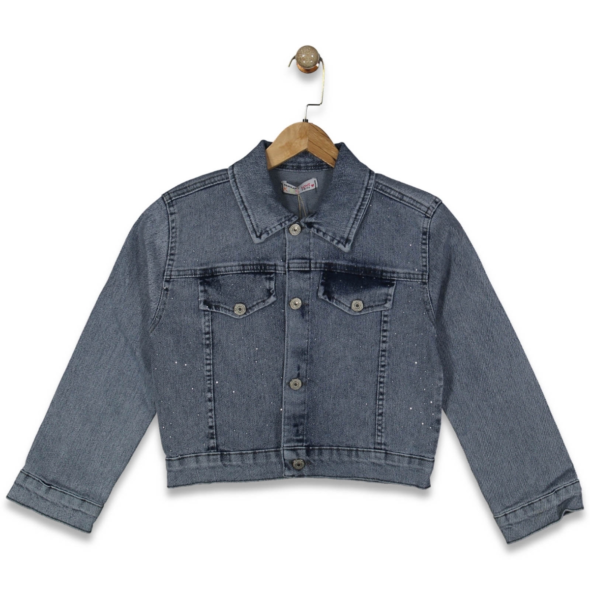 KIZ 9/12 YAŞ LİKRALI KOT SERPME TAŞLI CEKET