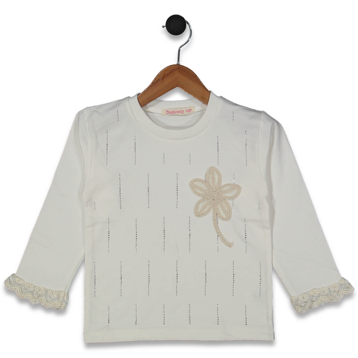 KIZ 9/12 YAŞ ÖN TAŞLI PAPATYA NAKIŞLI TSHİRT