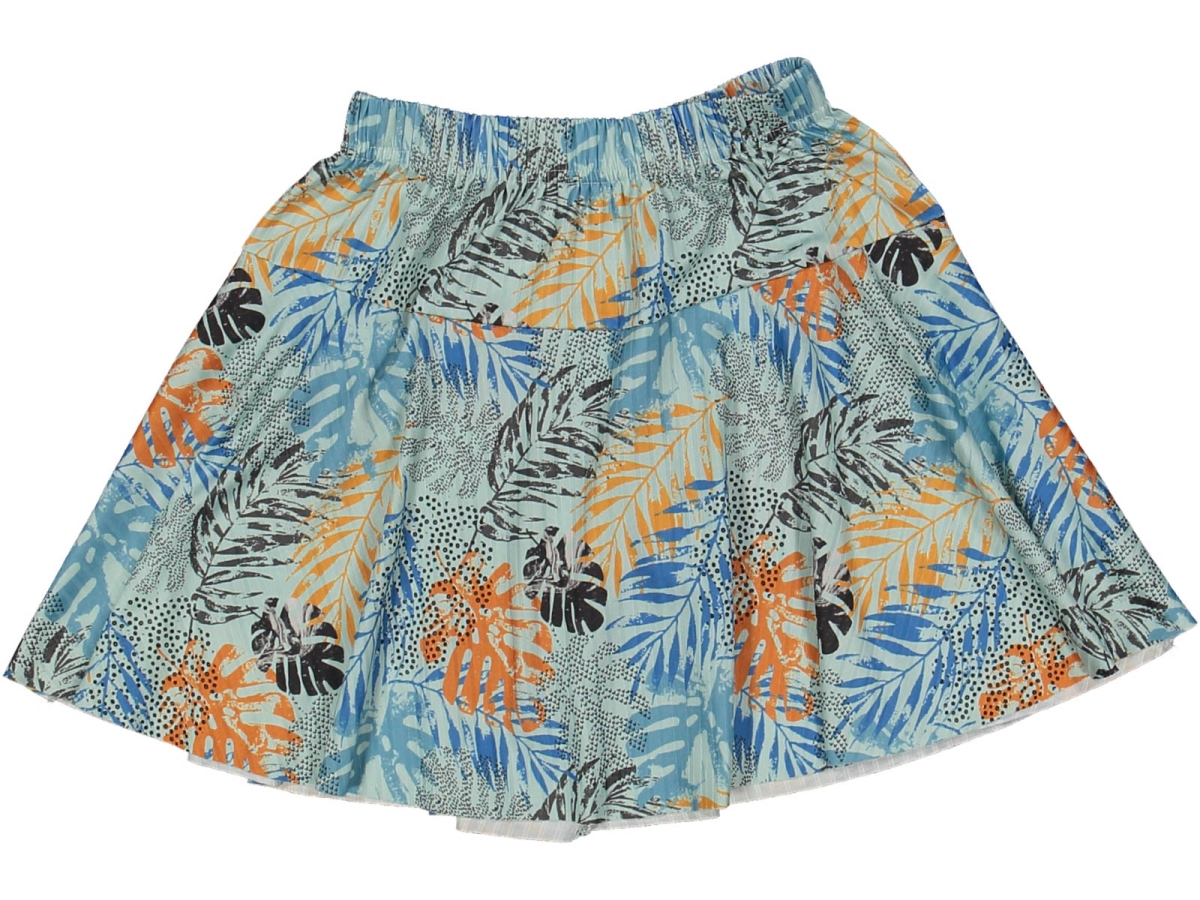 KIZ 9/12 YAŞ YAPRAK DESENLİ RAPORLU ŞORT ETEK