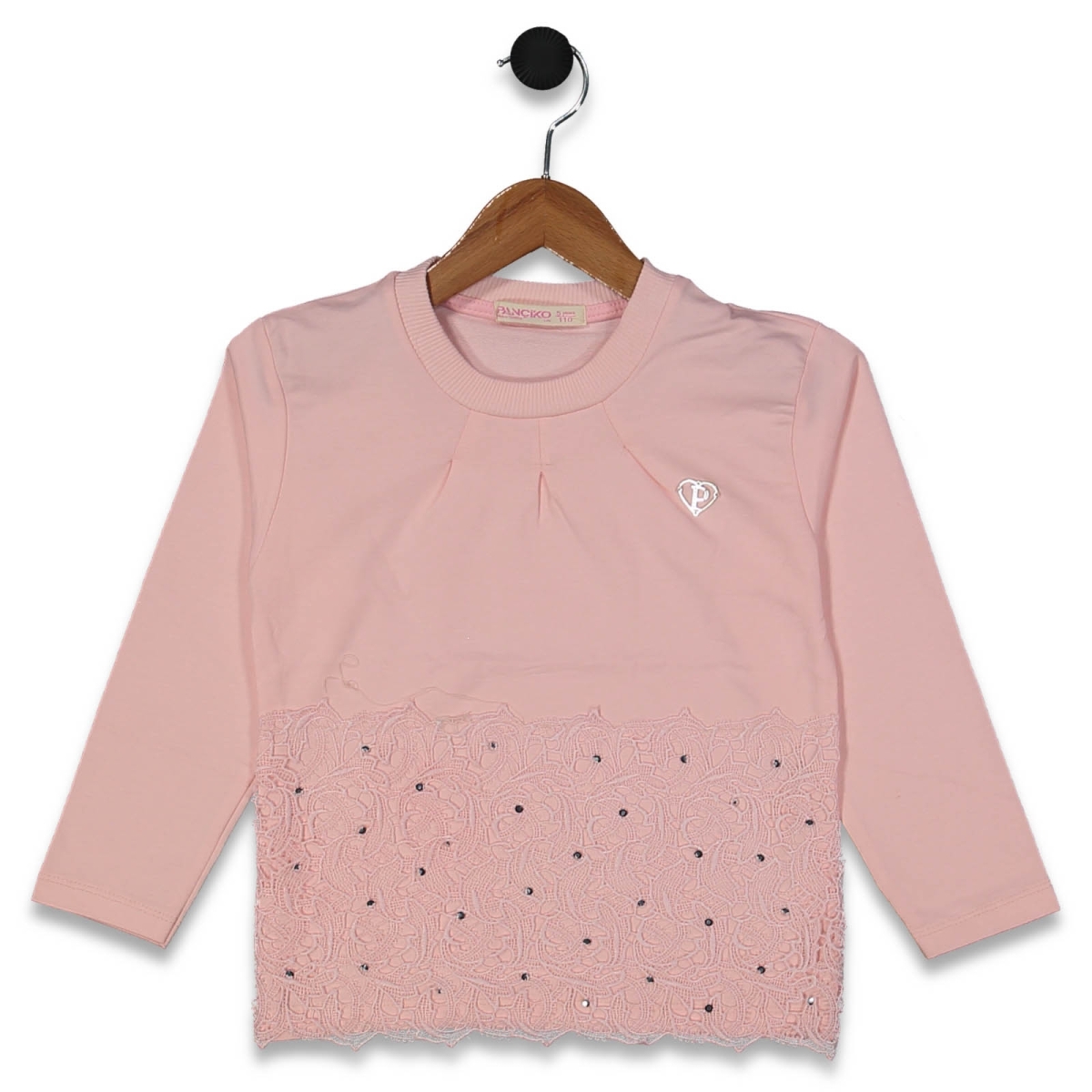 KIZ 9/12  YAŞ YARI DANTEL TAŞLI  TSHİRT