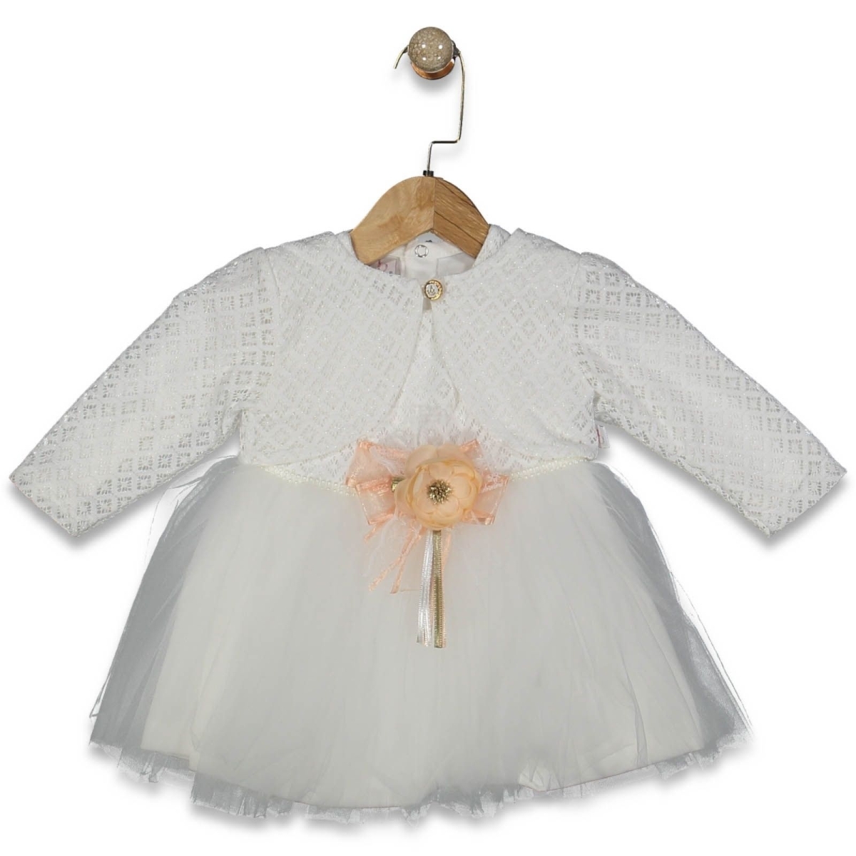 KIZ 9/18 AY BAKLAVA SİMLİ HIRKALI ELBİSE