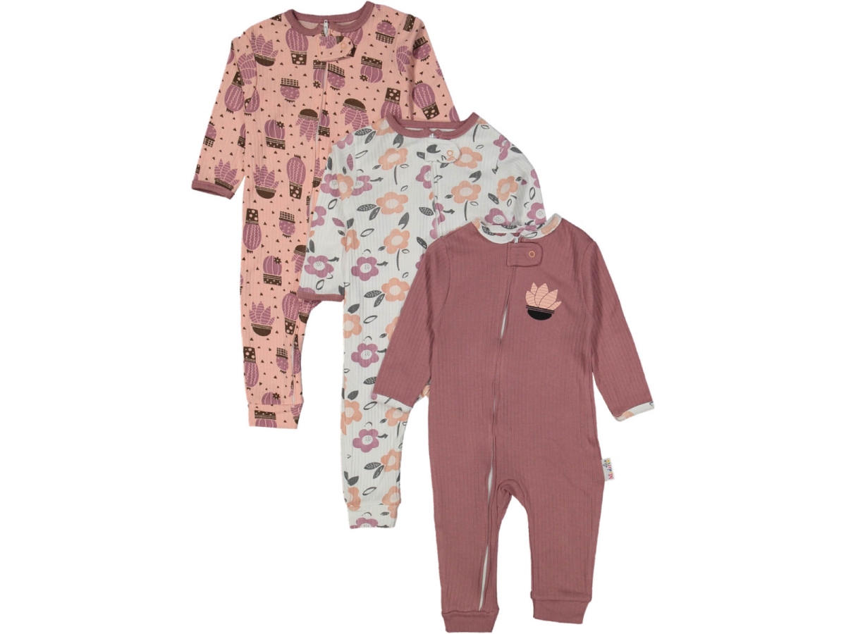 KIZ 9/18 AY FERMUARLI ÇİÇEK KAKTÜS BASKILI TULUM