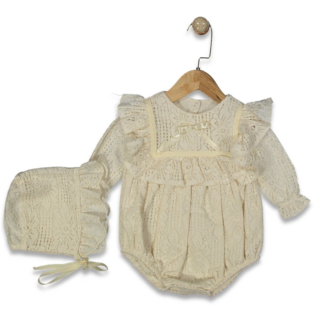 KIZ 9/18 AY PAMUK DANTEL GÜL DES ROMPER