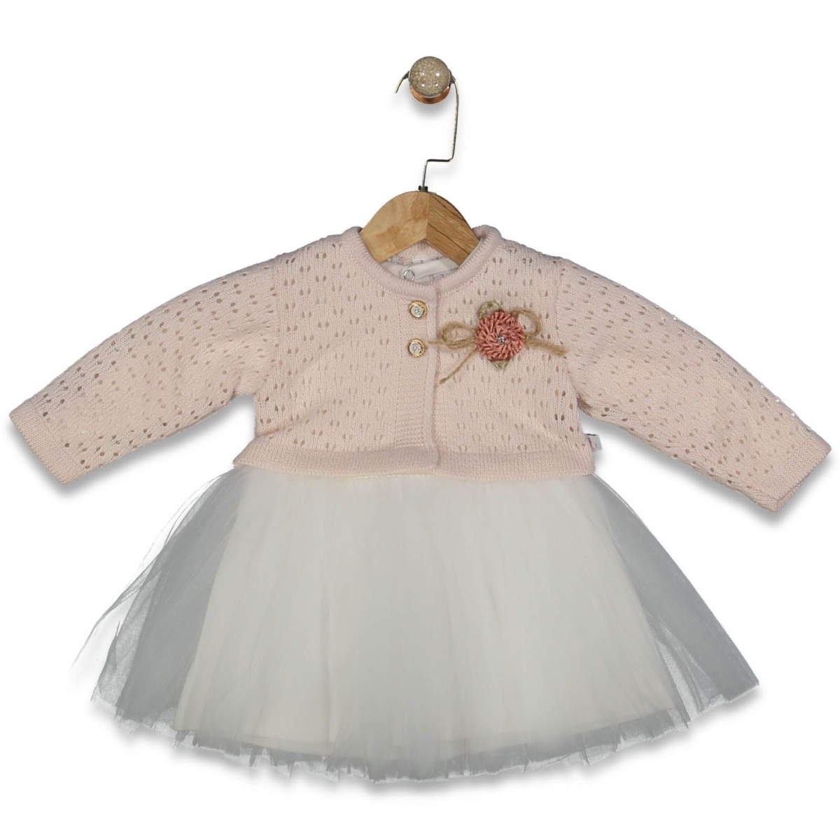 KIZ 9/18 AY TRİKO HIRKALI ELBİSE