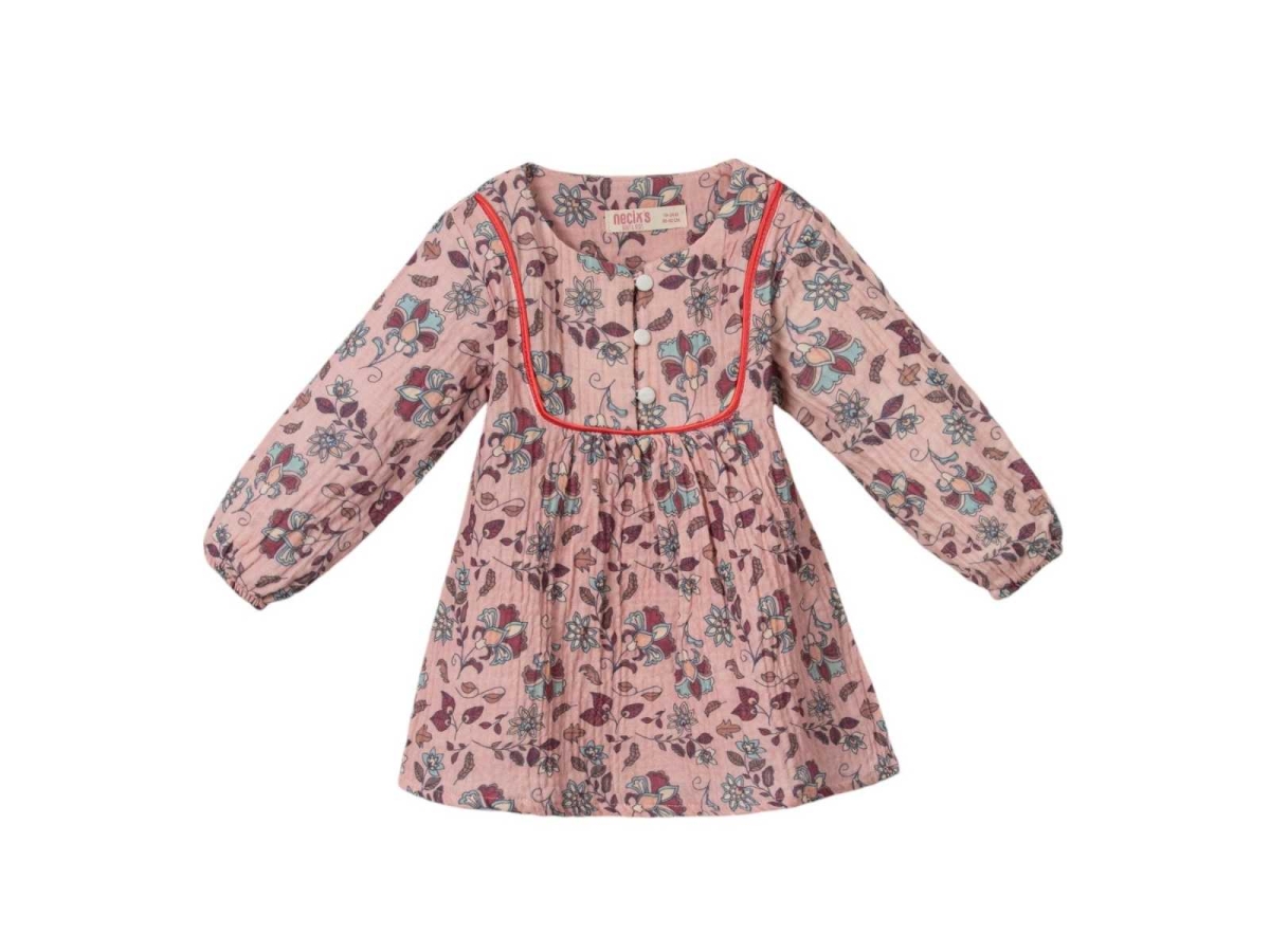 KIZ 9/24 AY 3İP ETHNIC MÜSLİN ELBİSE