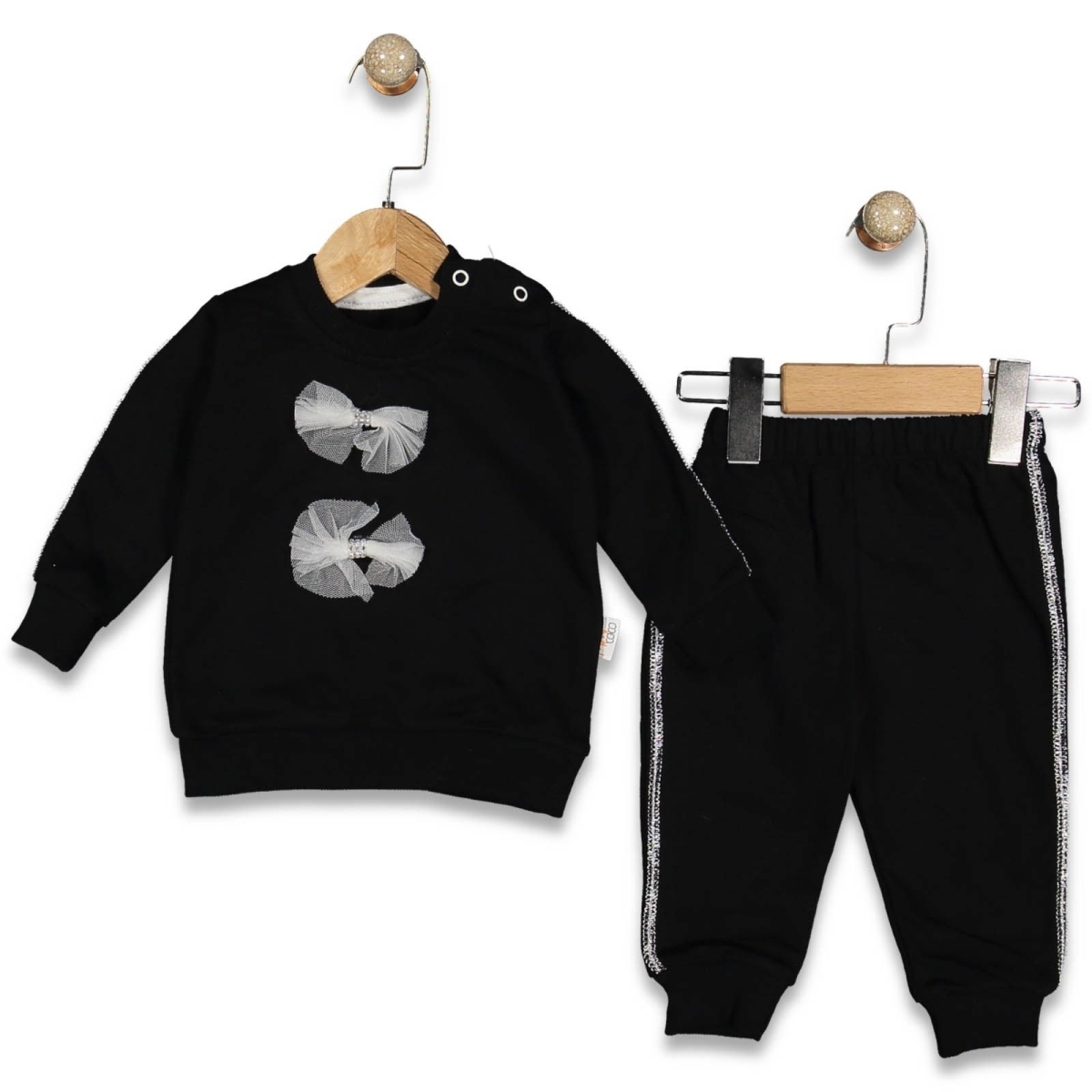 KIZ 9/24 AY AKSESUARLI ŞERİTLİ İKİLİ TAKIM