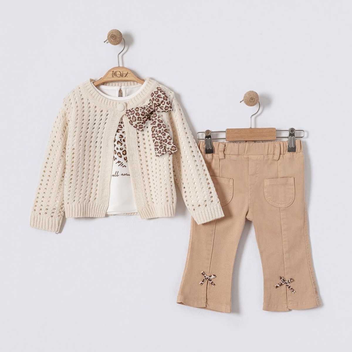 KIZ 9/24 AY BASKILI BADİ DELİKLİ  TRİKO TAKIM