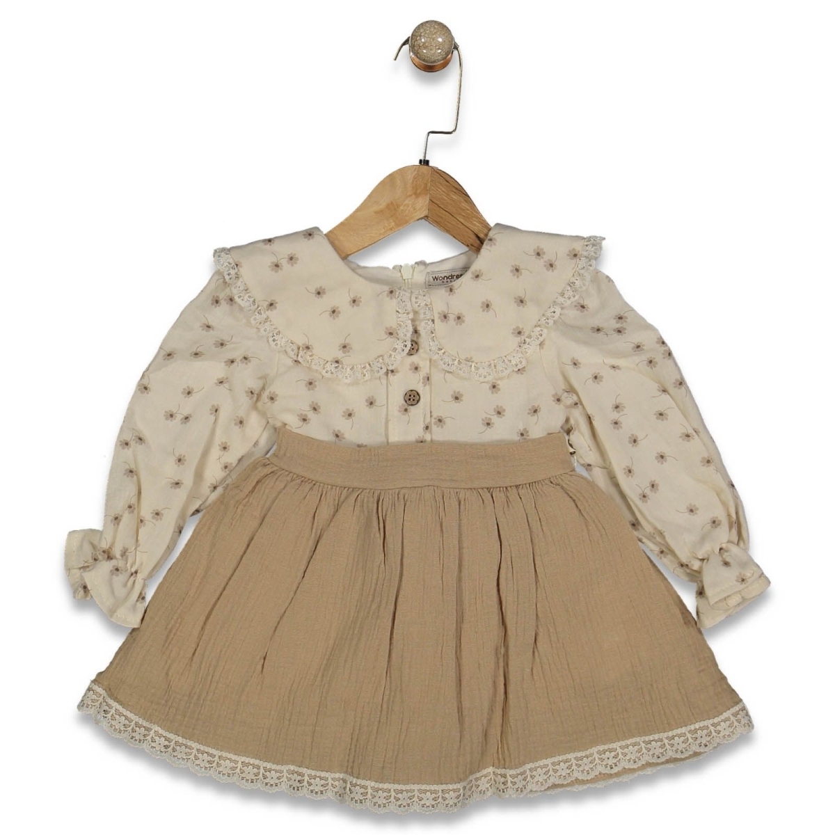 KIZ 9/24 AY BEBE YAKALI MÜSLİN ELBİSE