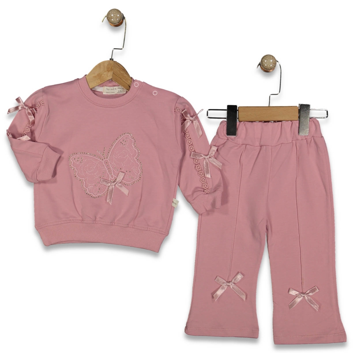 KIZ 9/24 AY BONCUK KURDELA DETAYLI 2 Lİ TAKIM