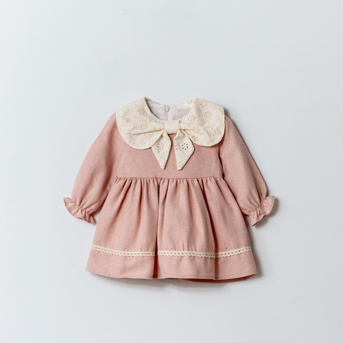 KIZ 9/24 AY BRODE YAKALI KETEN ELBİSE